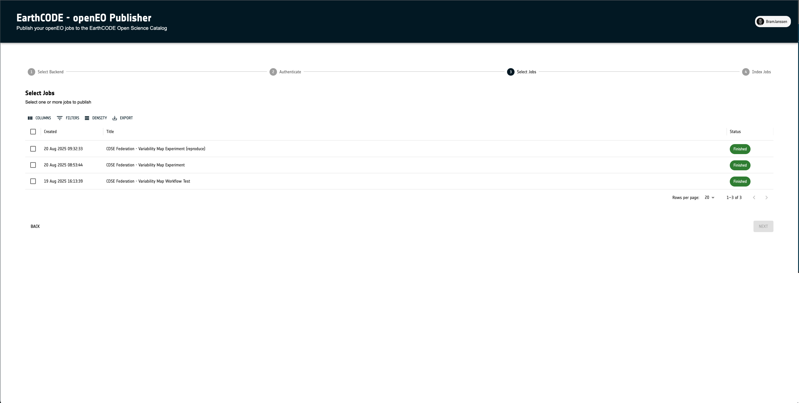 CDSE - openEO Publisher