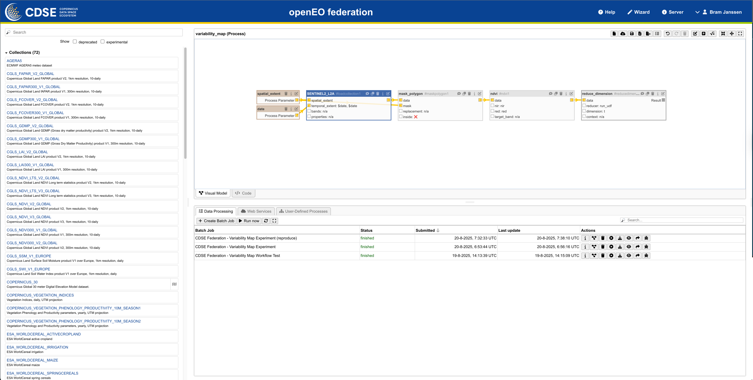 CDSE - openEO Web Editor