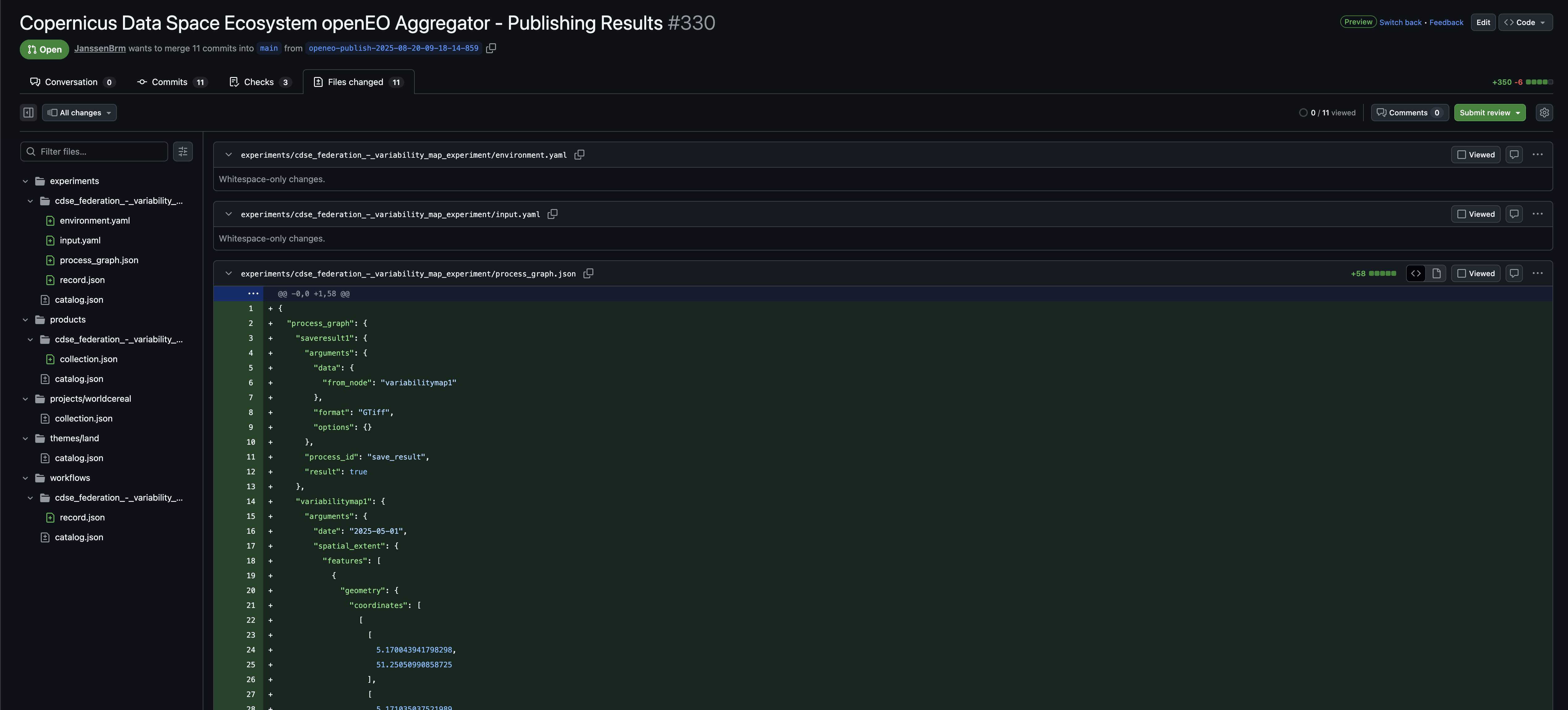 openEO Publishing Tool - GitHub PR