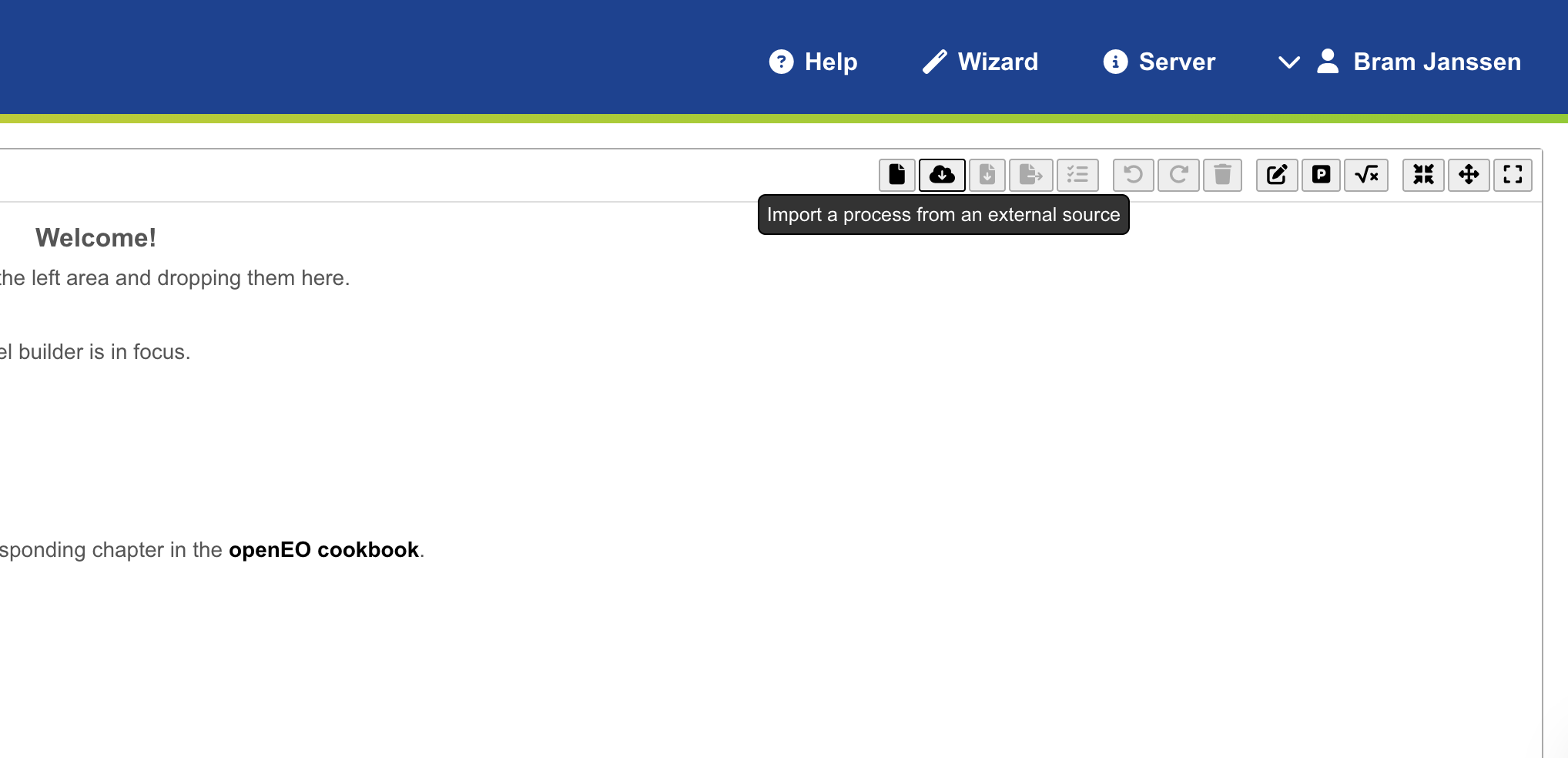 Reproducing Experiment - openEO Web Editor - Import